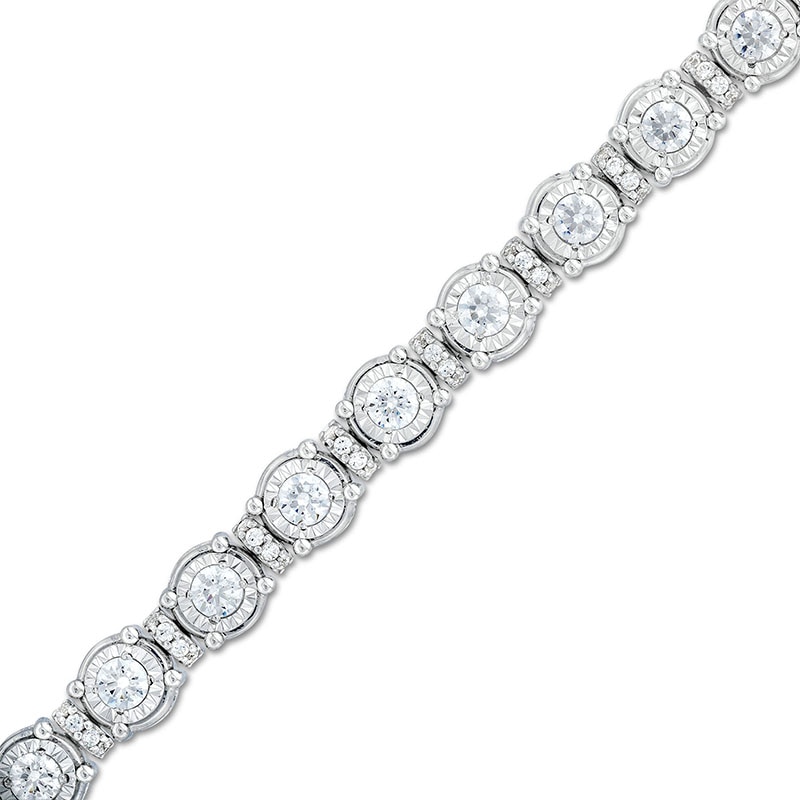 Main Image 1 of Previously Owned - 5 CT. T.W. Lab-Grown Diamond Spacer Line Bracelet in 10K White Gold (I/I1)