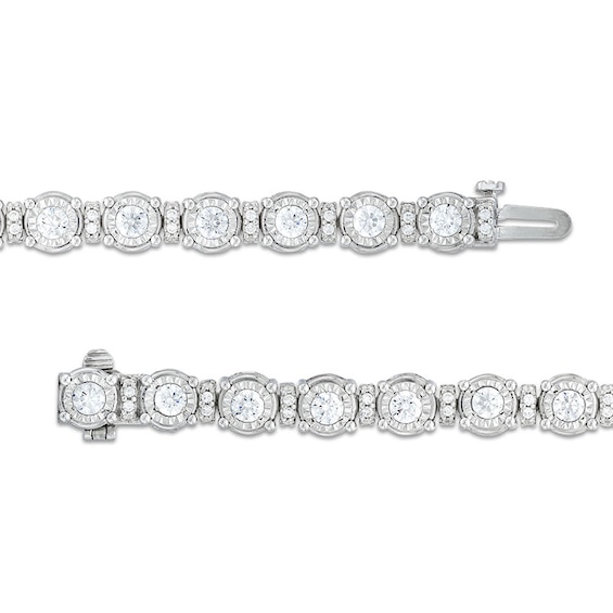 Previously Owned - 5 CT. T.w. Lab-Grown Diamond Spacer Line Bracelet in 10K White Gold (I/I1)