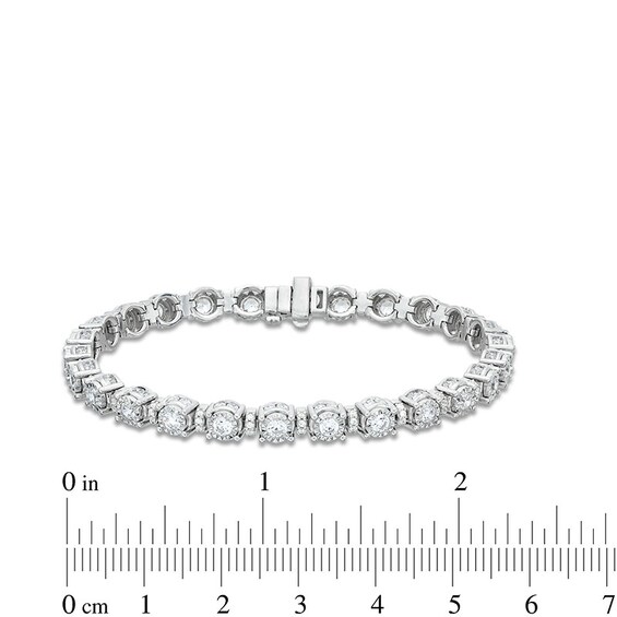 Previously Owned - 5 CT. T.w. Lab-Grown Diamond Spacer Line Bracelet in 10K White Gold (I/I1)
