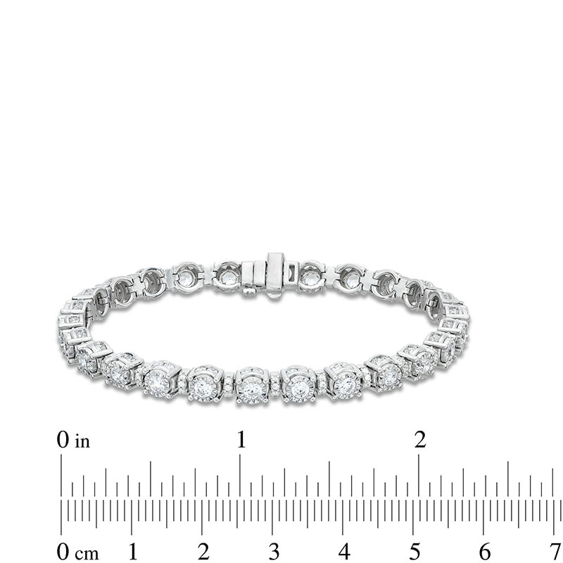 Main Image 3 of Previously Owned - 5 CT. T.W. Lab-Grown Diamond Spacer Line Bracelet in 10K White Gold (I/I1)