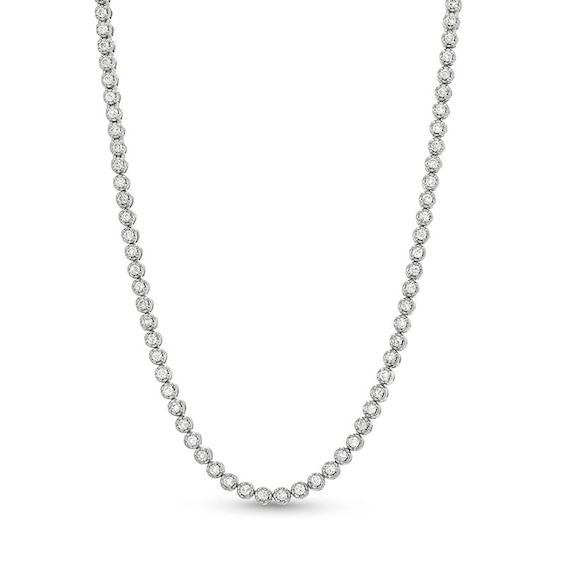 Previously Owned - 3 CT. T.w. Lab-Grown Diamond Tennis Necklace in 10K White Gold (I/I1)