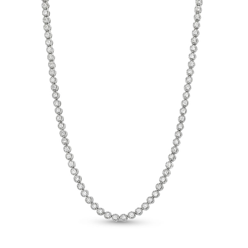 Main Image 1 of Previously Owned - 3 CT. T.W. Lab-Grown Diamond Tennis Necklace in 10K White Gold (I/I1)