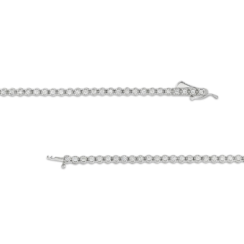 Main Image 3 of Previously Owned - 3 CT. T.W. Lab-Grown Diamond Tennis Necklace in 10K White Gold (I/I1)