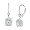 Thumbnail Image 1 of Previously Owned - 3/4 CT. T.W. Diamond Double Cushion-Shaped Frame Drop Earrings in 10K White Gold
