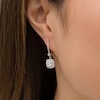 Thumbnail Image 2 of Previously Owned - 3/4 CT. T.W. Diamond Double Cushion-Shaped Frame Drop Earrings in 10K White Gold