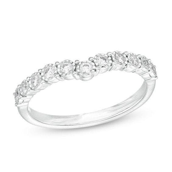 Previously Owned - 1/4 CT. T.w. Diamond Contour Anniversary Band in 14K White Gold