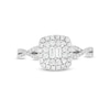 Thumbnail Image 4 of Previously Owned - 1/2 CT. T.W. Cushion Multi-Diamond Twist Split Shank Ring in 10K White Gold