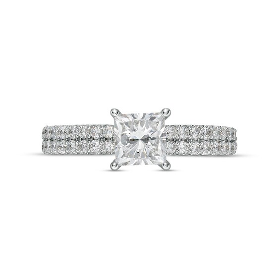 Previously Owned - Vera Wang Love Collection 1-1/2 CT. T.w. Lab-Grown Diamond Double Row Ring in 14K White Gold