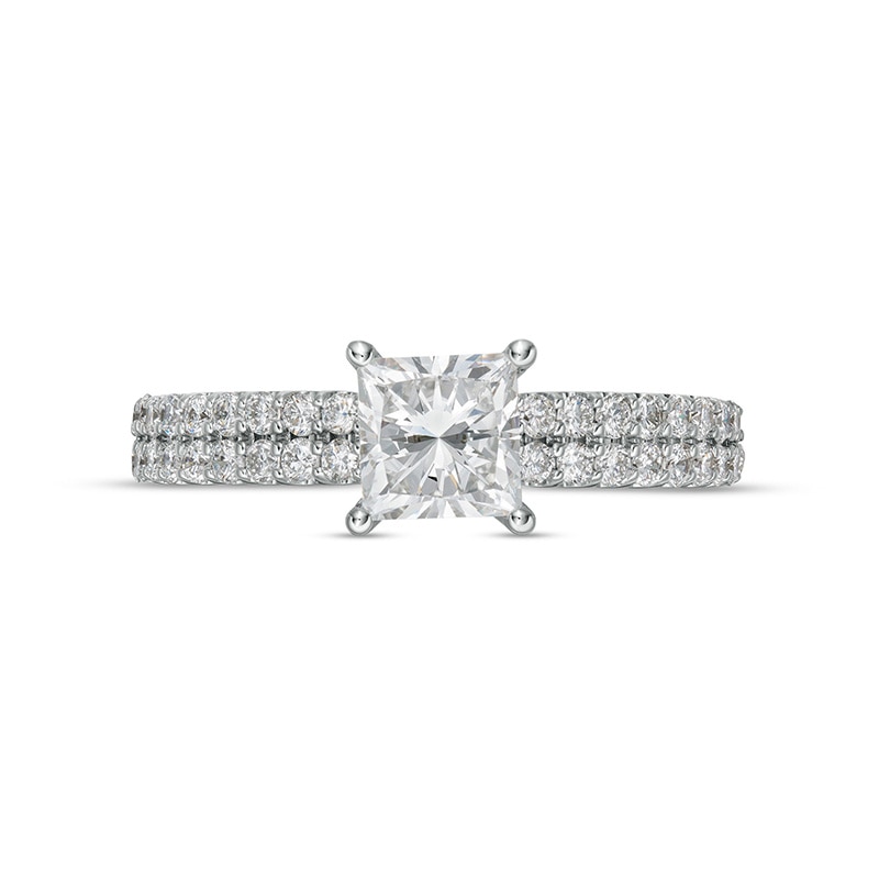 Main Image 4 of Previously Owned - Vera Wang Love Collection 1-1/2 CT. T.W. Lab-Grown Diamond Double Row Ring in 14K White Gold
