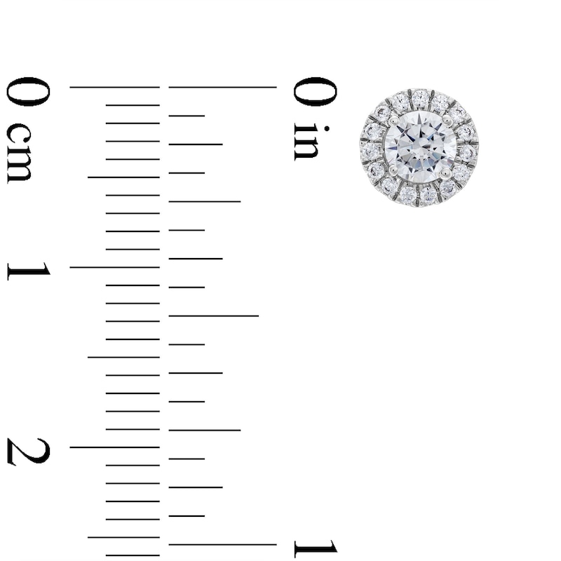Main Image 3 of Previously Owned - 1/2 CT. T.W. Lab-Grown Diamond Frame Stud Earrings in 14K White Gold (F/SI2)