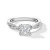 Thumbnail Image 1 of Previously Owned - 1-3/8 CT. T.W. Princess-Cut Lab-Grown Diamond Twist Shank Engagement Ring in 14K White Gold (F/VS2)