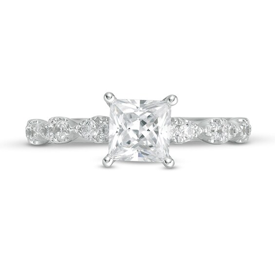 Previously Owned - 1-1/3 CT. T.w. Princess-Cut Diamond Engagement Ring in 14K White Gold
