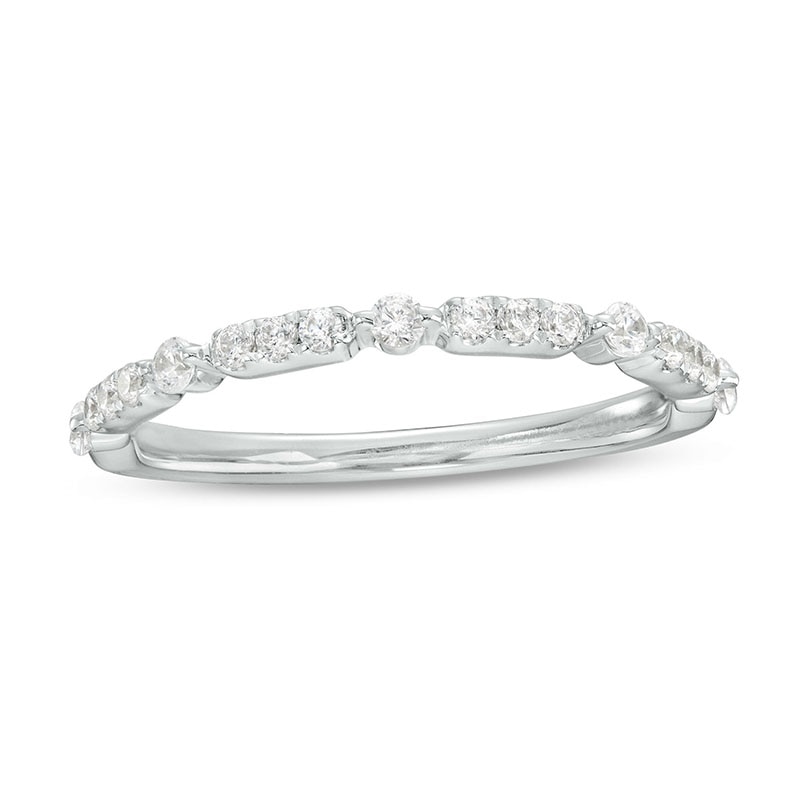 Main Image 1 of Previously Owned - 1/4 CT. T.W. Diamond Alternating Anniversary Band in 10K White Gold