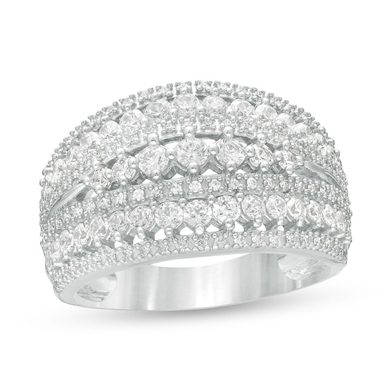 Previously Owned - 1-1/4 CT. T.w. Diamond Multi-Row Ring in 10K White Gold