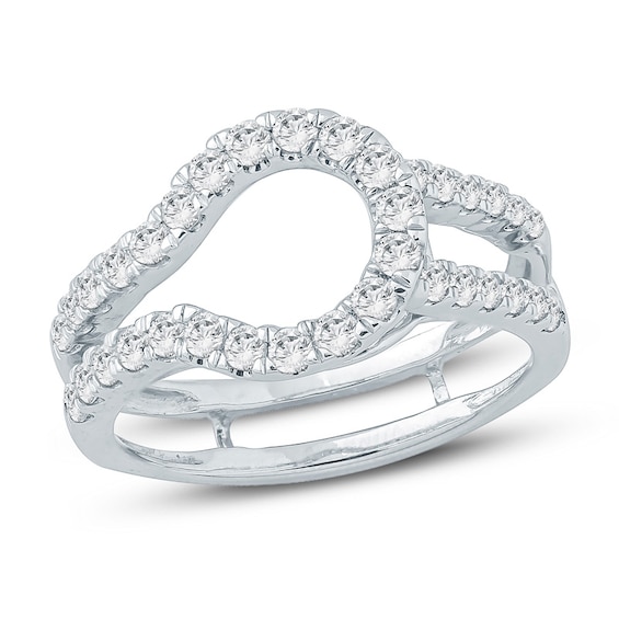 Previously Owned - 3/4 CT. T.w. Diamond Loop Frame Solitaire Enhancer in 10K White Gold