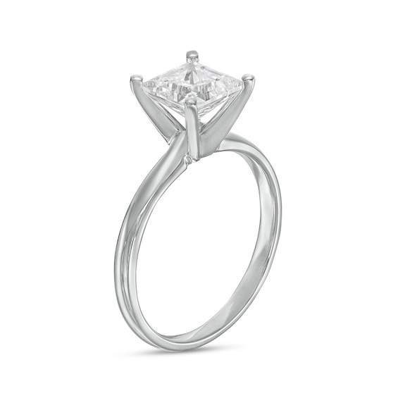 Previously Owned - 1-1/2 CT. Princess-Cut Diamond Solitaire Engagement Ring in 14K White Gold (J/I3)
