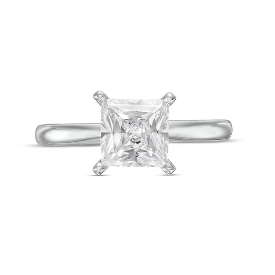 Previously Owned - 1-1/2 CT. Princess-Cut Diamond Solitaire Engagement Ring in 14K White Gold (J/I3)