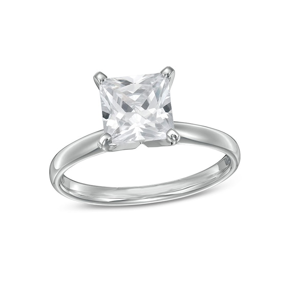 Previously Owned - 1-1/5 CT. Princess-Cut Diamond Solitaire Engagement Ring in 10K White Gold (J/I3)