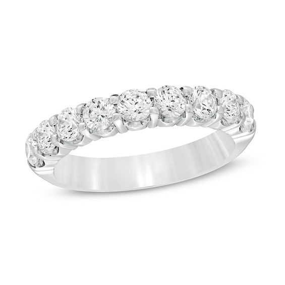 Previously Owned - 1 CT. T.w. Diamond Nine Stone Wedding Band in Platinum (G/Vs2)
