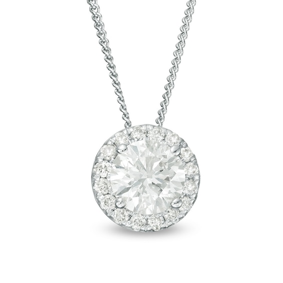 Previously Owned - 1/2 CT. T.w. Diamond Frame Pendant in 14K White Gold