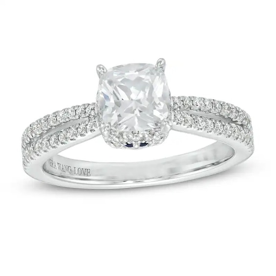 Previously Owned - Vera Wang Love Collection 1-1/3 CT. T.w. Diamond Split Shank Engagement Ring in 14K White Gold