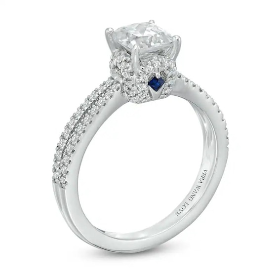 Previously Owned - Vera Wang Love Collection 1-1/3 CT. T.w. Diamond Split Shank Engagement Ring in 14K White Gold