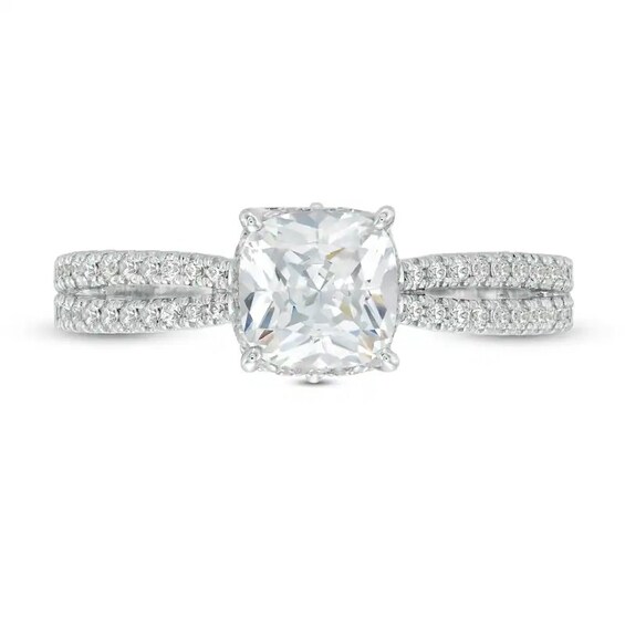 Previously Owned - Vera Wang Love Collection 1-1/3 CT. T.w. Diamond Split Shank Engagement Ring in 14K White Gold
