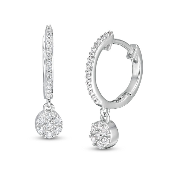 Previously Owned - 1/4 CT. T.w. Composite Diamond Drop Earrings in 10K White Gold