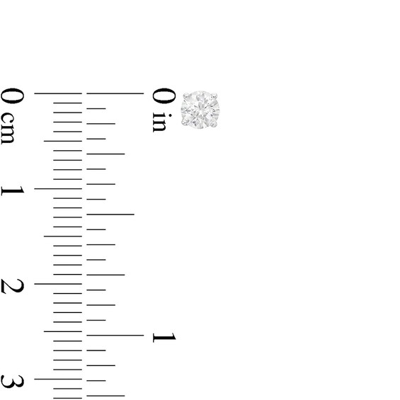 Previously Owned - 1/2 CT. T.w. Diamond Solitaire Stud Earrings in 14K White Gold (I/I1)