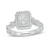 Thumbnail Image 1 of Previously Owned - 1-1/2 CT. T.W. Radiant-Cut Diamond Frame Braided Shank Engagement Ring in Platinum (I/SI2)