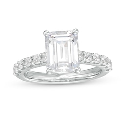 Previously Owned - 2-1/2 CT. T.W. Emerald-Cut Lab-Grown Diamond Engagement Ring in 14K White Gold (F/VS2)
