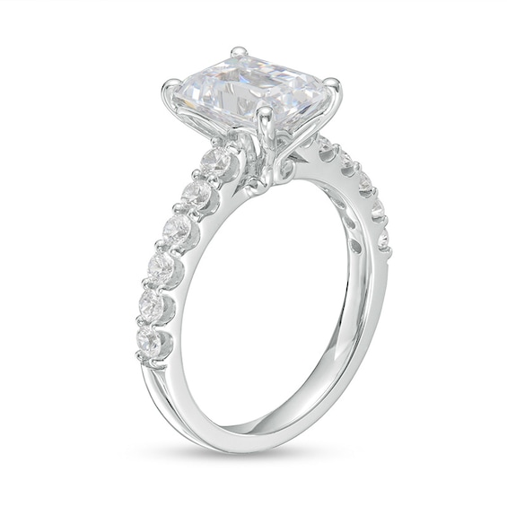 Previously Owned - 2-1/2 CT. T.w. Emerald-Cut Lab-Grown Diamond Engagement Ring in 14K White Gold (F/Vs2)