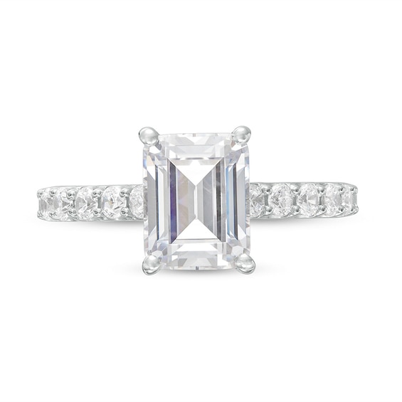 Previously Owned - 2-1/2 CT. T.w. Emerald-Cut Lab-Grown Diamond Engagement Ring in 14K White Gold (F/Vs2)