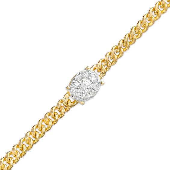 Previously Owned - 1/2 CT. T.w. Oval-Shaped Multi-Diamond Bracelet in 10K Gold – 7.25"