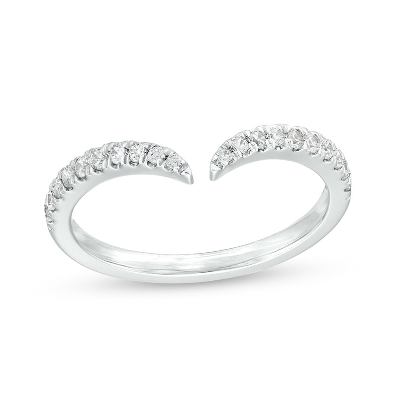 Main Image 1 of Previously Owned - 1/4 CT. T.W. Diamond Open Contour Anniversary Band in 14K White Gold - Size 7