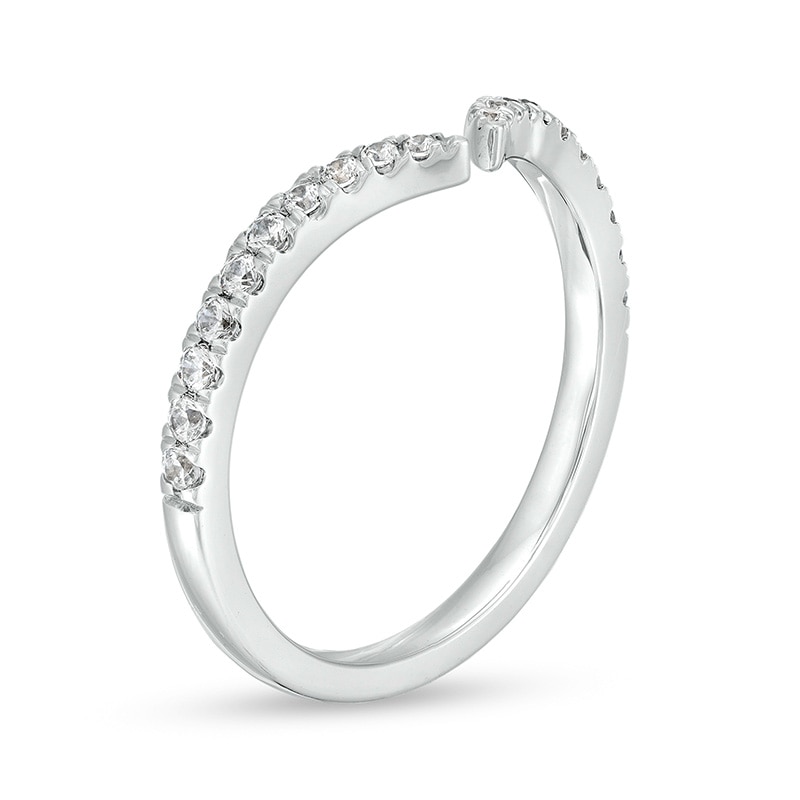 Main Image 3 of Previously Owned - 1/4 CT. T.W. Diamond Open Contour Anniversary Band in 14K White Gold - Size 7