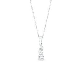 Previously Owned - Marilyn Monroe™ Collection 1/2 CT. T.W. Journey Diamond Three Stone Drop Pendant in 10K White Gold