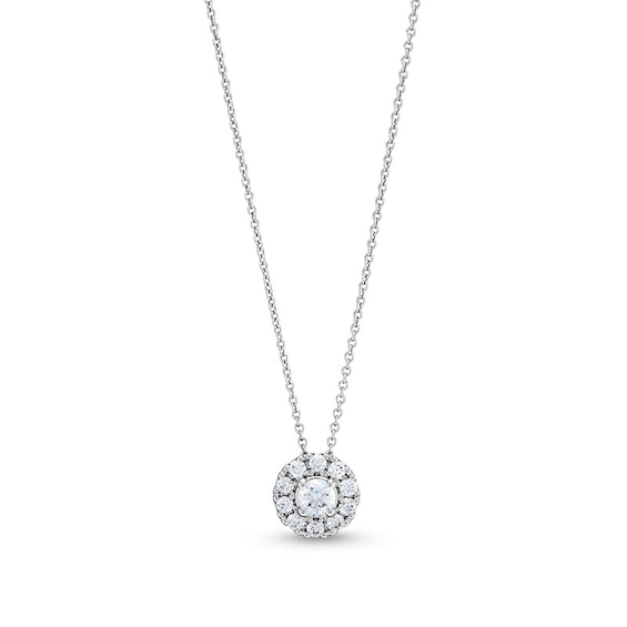 Previously Owned - 1/2 CT. T.w. Diamond Frame Pendant in 10K White Gold (J/I2) - 20"