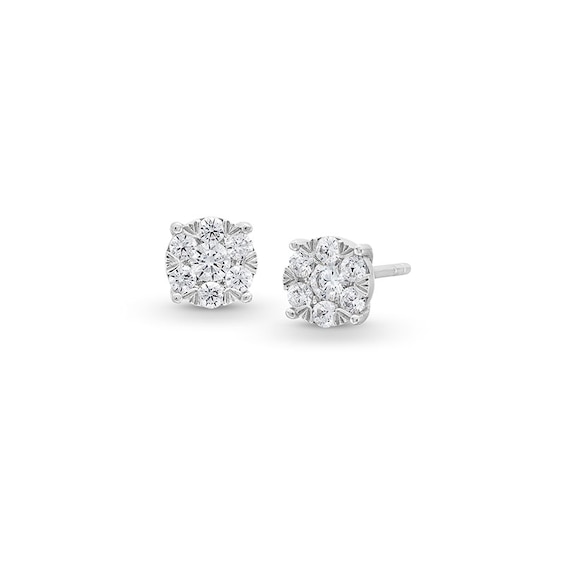 Previously Owned - 1/2 CT. T.w. Multi-Diamond Stud Earrings in 10K White Gold