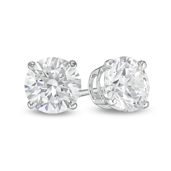 Previously Owned - 3 CT. T.w. Lab-Grown Diamond Solitaire Stud Earrings in 14K White Gold (F/Si2)