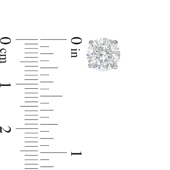 Previously Owned - 3 CT. T.w. Lab-Grown Diamond Solitaire Stud Earrings in 14K White Gold (F/Si2)