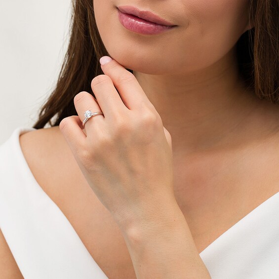 Previously Owned - 1 CT. Lab-Grown Diamond Solitaire Engagement Ring in 14K White Gold (F/Vs2)