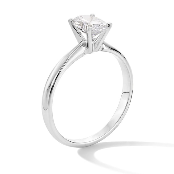 Previously Owned - 1 CT. Oval Lab-Grown Diamond Solitaire Engagement Ring in 14K White Gold (F/Vs2)