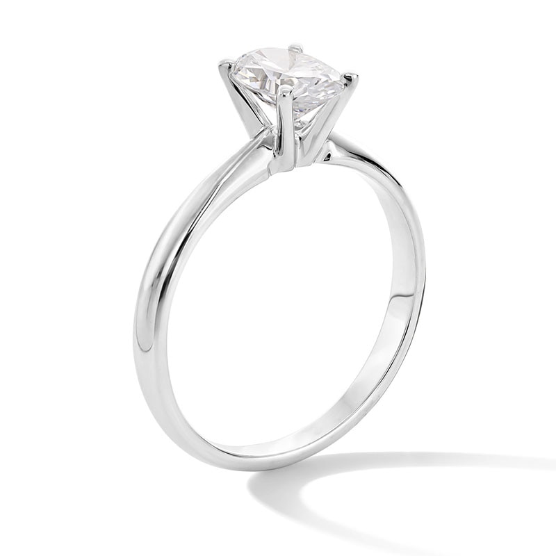 Main Image 3 of Previously Owned - 1 CT. Oval Lab-Grown Diamond Solitaire Engagement Ring in 14K White Gold (F/VS2)
