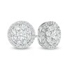 Thumbnail Image 1 of Previously Owned - 1 CT. T.W. Lab-Grown Diamond Double Frame Stud Earrings in 14K White Gold (F/SI2)