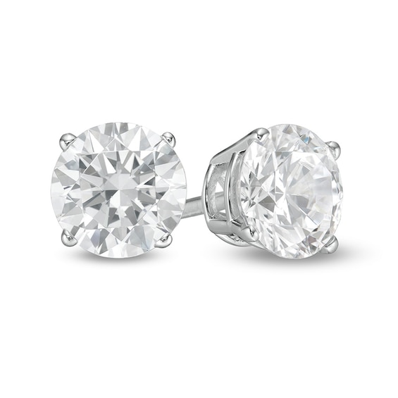 Previously Owned - 1-1/2 CT. T.w. Lab-Grown Diamond Solitaire Stud Earrings in 14K White Gold (F/Si2)