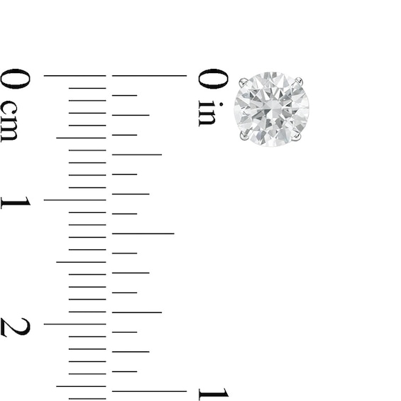 Previously Owned - 1-1/2 CT. T.w. Lab-Grown Diamond Solitaire Stud Earrings in 14K White Gold (F/Si2)