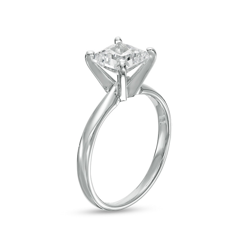 Main Image 3 of Previously Owned - 1-1/2 CT. Princess-Cut Lab-Grown Diamond Solitaire Engagement Ring in 14K White Gold (F/VS2)
