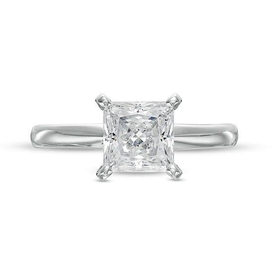 Previously Owned - 1-1/2 CT. Princess-Cut Lab-Grown Diamond Solitaire Engagement Ring in 14K White Gold (F/Vs2)