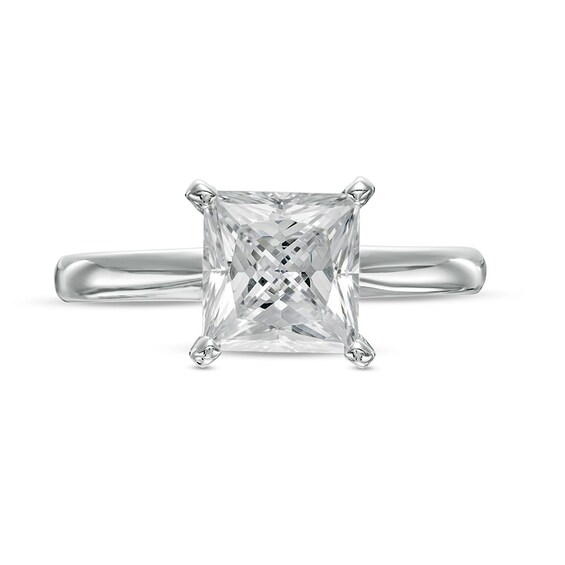 Previously Owned - 2 CT. Princess-Cut Lab-Grown Diamond Solitaire Engagement Ring in 14K White Gold (F/Vs2)